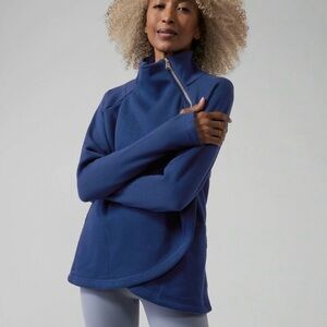 Athleta Enchanted Blue Cozy Karma Asym Pullover Sweatshirt